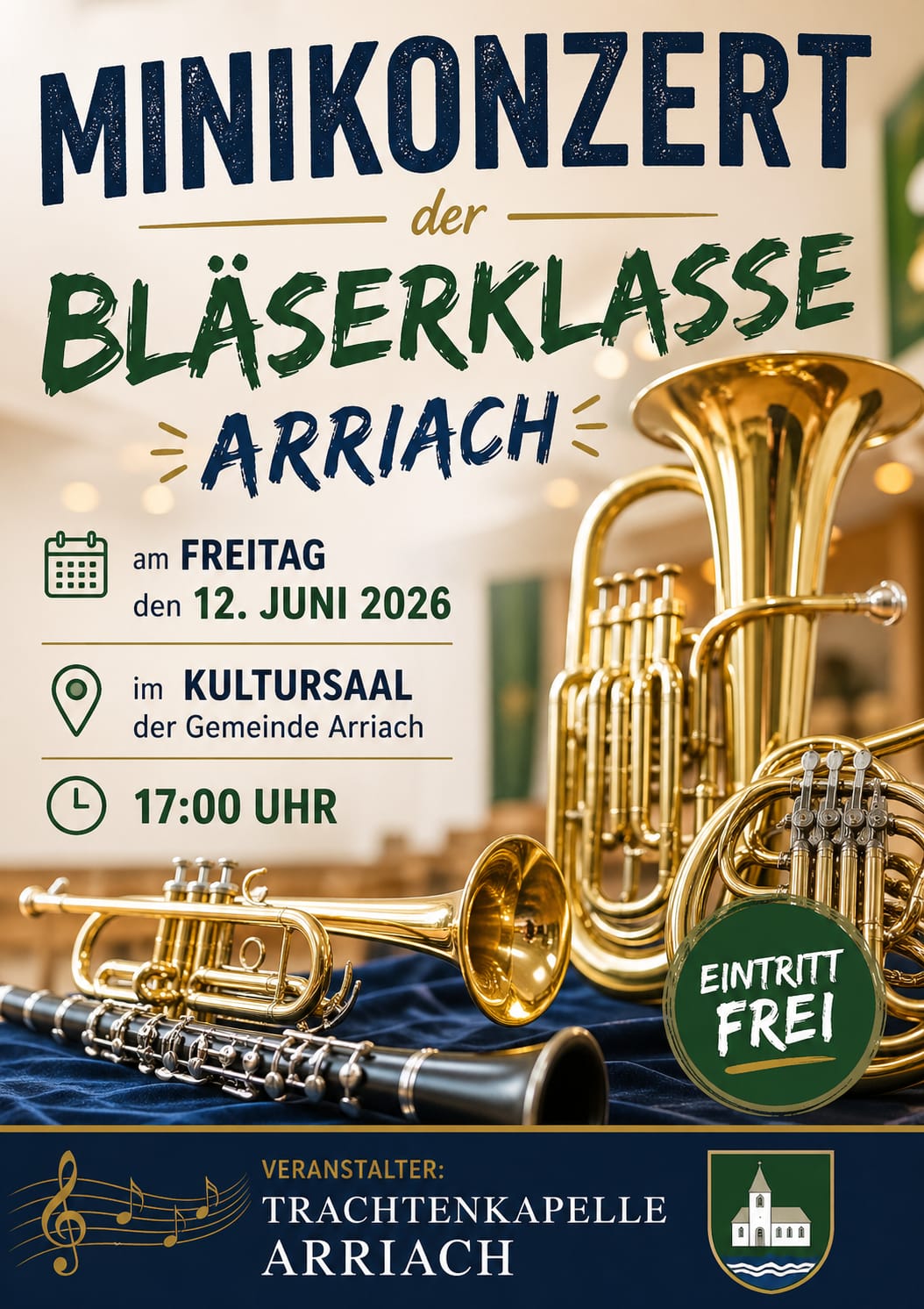 Minikonzert der Bläserklasse Arriach