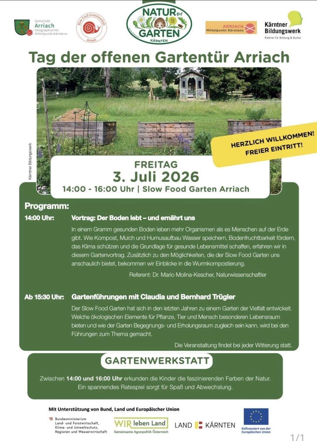 Tag der offenen Gartentür Arriach